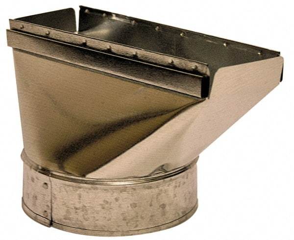 Made in USA - 6" ID Galvanized Duct Straight Stack Boot - 10" Long x 2-1/4" Wide, Standard Gage, 25 Piece - Eagle Tool & Supply