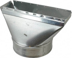 Made in USA - 6" ID Galvanized Duct Straight Stack Boot - 10" Long x 3-1/4" Wide, Standard Gage, 25 Piece - Eagle Tool & Supply