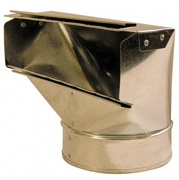 Made in USA - 6" ID Galvanized Duct 90° Stack Boot - 10" Long x 3-1/4" Wide, Standard Gage, 35 Piece - Eagle Tool & Supply