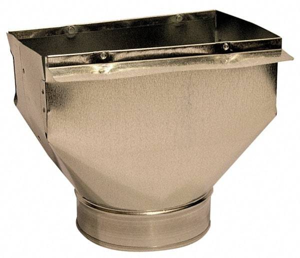 Made in USA - 6" ID Galvanized Duct Register Pan - 10" Long x 6" Wide, Standard Gage, 25 Piece - Eagle Tool & Supply