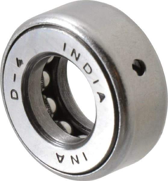 INA Bearing - 11/16" Inside x 1.344" Outside Diam, 9/16" Thick, Steel Ball Thrust Bearing - 6,700 Lbs. Static Capacity, 4,100 Max Pressure x Velocity - Eagle Tool & Supply