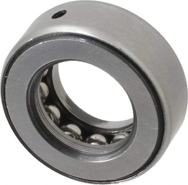 INA Bearing - 13/16" Inside x 1-15/32" Outside Diam, 9/16" Thick, Steel Ball Thrust Bearing - 7,300 Lbs. Static Capacity, 4,250 Max Pressure x Velocity - Eagle Tool & Supply