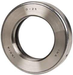 INA Bearing - 2" Inside x 3-11/32" Outside Diam, 13/16" Thick, Steel Ball Thrust Bearing - 29,000 Lbs. Static Capacity, 10,800 Max Pressure x Velocity - Eagle Tool & Supply