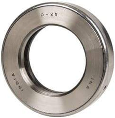 INA Bearing - 2" Inside x 3-11/32" Outside Diam, 13/16" Thick, Steel Ball Thrust Bearing - 29,000 Lbs. Static Capacity, 10,800 Max Pressure x Velocity - Eagle Tool & Supply