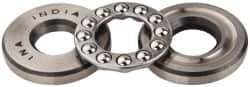 INA Bearing - 1/2" Inside x 1-7/32" Outside Diam, 9/16" Thick, Steel Ball Thrust Bearing - 3,750 Lbs. Static Capacity, 2,330 Max Pressure x Velocity - Eagle Tool & Supply