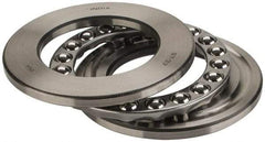 INA Bearing - 2-3/4" Inside x 4-15/32" Outside Diam, 1" Thick, Steel Ball Thrust Bearing - 44,500 Lbs. Static Capacity, 16,900 Max Pressure x Velocity - Eagle Tool & Supply