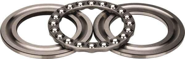 INA Bearing - 3" Inside x 4-23/32" Outside Diam, 1" Thick, Steel Ball Thrust Bearing - 44,500 Lbs. Static Capacity, 16,600 Max Pressure x Velocity - Eagle Tool & Supply