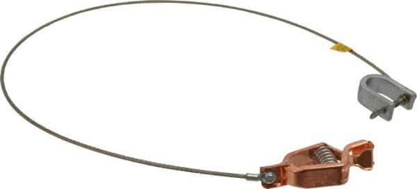 Hubbell Workplace - 19 AWG, 3 Ft., Alligator Clip, C-Clamp, Grounding Cable with Clamps - Noninsulated, Federal Specification A-A-59466-010 - Eagle Tool & Supply