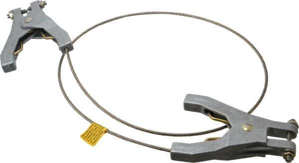 Hubbell Workplace - 19 AWG, 3 Ft., Hand Clamp, Grounding Cable with Clamps - Noninsulated, Includes 2 Hand Clamps - Eagle Tool & Supply