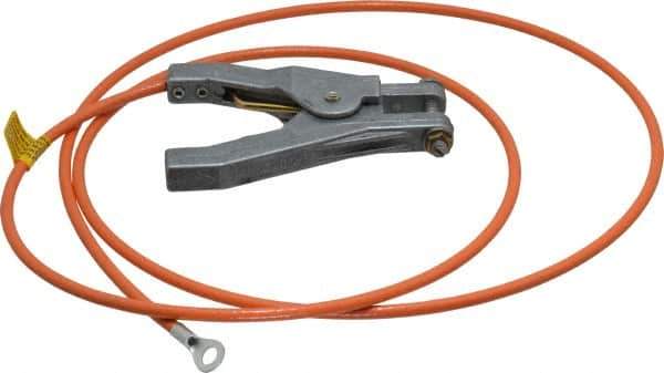 Hubbell Workplace - 19 AWG, 5 Ft., Hand Clamp, Terminal, Grounding Cable with Clamps - Orange - Eagle Tool & Supply