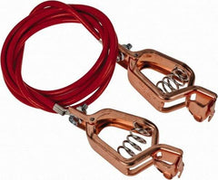 Hubbell Workplace - 19 AWG, 5 Ft., Alligator Clip, Grounding Cable with Clamps - Noninsulated, Includes 2 Alligator Clips, Federal Specification A-A-59466-010 - Eagle Tool & Supply