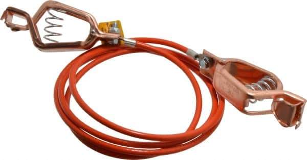 Hubbell Workplace - 19 AWG, 5 Ft., Alligator Clip, Grounding Cable with Clamps - Orange, Includes 2 Alligator Clips, Federal Specification A-A-59466-010 - Eagle Tool & Supply