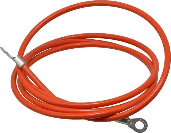 Hubbell Workplace - 19 AWG, 5 Ft., Terminal, Grounding Cable with Clamps - Orange, Includes (2) 1/4 Inch Terminals - Eagle Tool & Supply