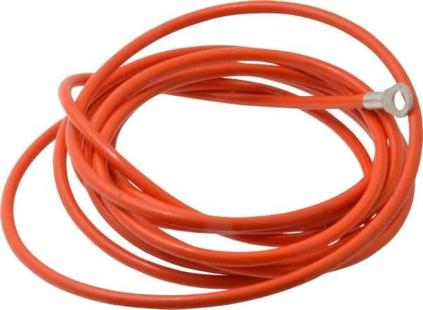 Hubbell Workplace - 19 AWG, 10 Ft., Terminal, Grounding Cable with Clamps - Orange, Includes (2) 1/4 Inch Terminals - Eagle Tool & Supply