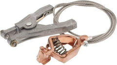 Hubbell Workplace - 19 AWG, 5 Ft., Alligator Clip, Hand Clamp, Grounding Cable with Clamps - Noninsulated, Federal Specification A-A-59466-010 - Eagle Tool & Supply