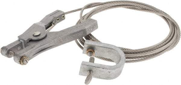 Hubbell Workplace - 19 AWG, 10 Ft., Alligator Clip, Hand Clamp, Grounding Cable with Clamps - Noninsulated, Federal Specification A-A-59466-010 - Eagle Tool & Supply