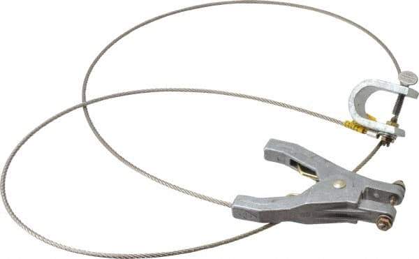 Hubbell Workplace - 19 AWG, 5 Ft., C-Clamp, Hand Clamp, Grounding Cable with Clamps - Noninsulated - Eagle Tool & Supply