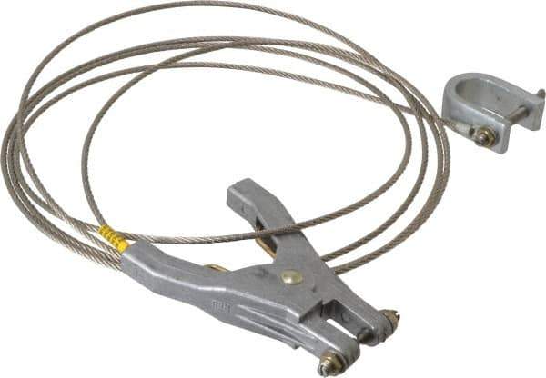 Hubbell Workplace - 19 AWG, 10 Ft., C-Clamp, Hand Clamp, Grounding Cable with Clamps - Noninsulated - Eagle Tool & Supply