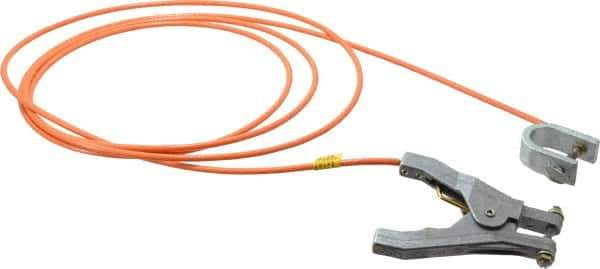 Hubbell Workplace - 19 AWG, 10 Ft., C-Clamp, Hand Clamp, Grounding Cable with Clamps - Orange - Eagle Tool & Supply