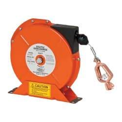 Hubbell Workplace - 1/8 Inch x 50 Ft. Stranded Cable Grounding Reel - Spring Driven Reel - Eagle Tool & Supply