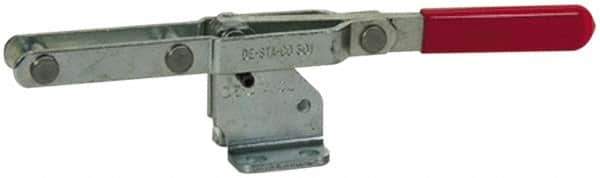 De-Sta-Co - 450 Lb Capacity, Horizontal, U-Bar, Flanged Base, Stainless Steel Pull Action Latch Clamp - 4" Drawing Movement, 8.33" OAL, Straight Handle - Eagle Tool & Supply