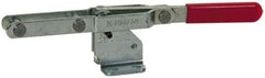 De-Sta-Co - 450 Lb Capacity, Horizontal, U-Bar, Flanged Base, Stainless Steel Pull Action Latch Clamp - 4" Drawing Movement, 8.33" OAL, Straight Handle - Eagle Tool & Supply