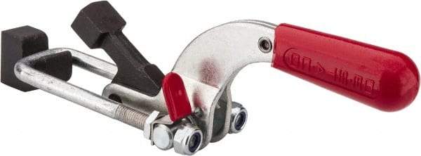 De-Sta-Co - 4,000 Lb Capacity, Horizontal, U Hook, Weldable Base, Carbon Steel Pull Action Latch Clamp - 3-1/2" Drawing Movement, 10.19" OAL, Threaded U Hook, Straight Handle - Eagle Tool & Supply