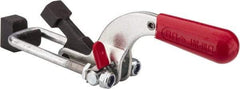 De-Sta-Co - 4,000 Lb Capacity, Horizontal, U Hook, Weldable Base, Carbon Steel Pull Action Latch Clamp - 3-1/2" Drawing Movement, 10.19" OAL, Threaded U Hook, Straight Handle - Eagle Tool & Supply