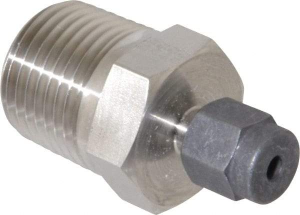 Parker - 1/8" OD, Stainless Steel Male Connector - 7/8" Hex, Comp x MNPT Ends - Eagle Tool & Supply