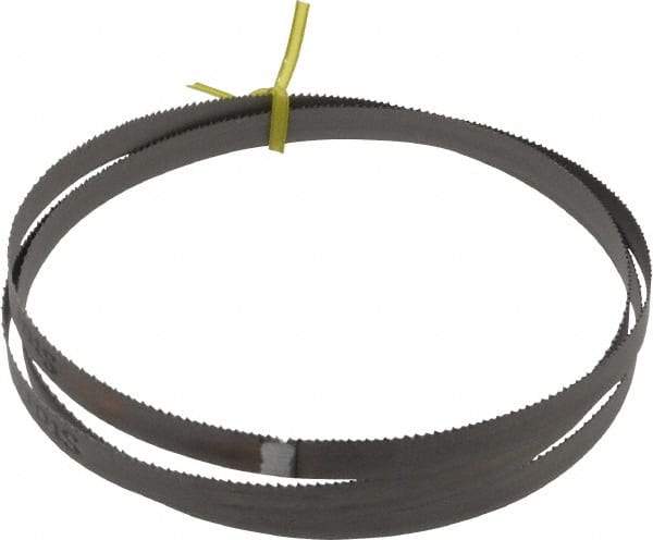 Starrett - 10 to 14 TPI, 5' 4-1/2" Long x 1/2" Wide x 0.025" Thick, Welded Band Saw Blade - Bi-Metal, Toothed Edge, Raker Tooth Set, Contour Cutting - Eagle Tool & Supply