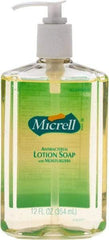 MICRELL - 12 oz Pump Bottle Liquid Soap - Antibacterial, Amber, Light Fragrance Scent - Eagle Tool & Supply