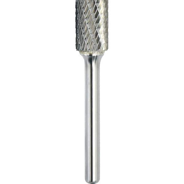 Made in USA - 16mm Cut Diam, 0.2362" Shank Diam, Cylinder Head Double Cut Burr - Carbide, 25mm LOC, 70mm OAL - Eagle Tool & Supply