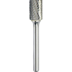 Made in USA - 8mm Cut Diam, 0.2362" Shank Diam, Cylinder Head Double Cut Burr - Carbide, 25mm LOC, 70mm OAL - Eagle Tool & Supply