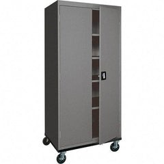 Sandusky Lee - 5 Shelf Mobile Storage Cabinet - Steel, 36" Wide x 24" Deep x 72" High, Charcoal Gray - Eagle Tool & Supply