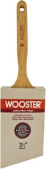 Wooster Brush - 3-1/2" Angled Nylon/Polyester Sash Brush - 3-3/8" Bristle Length, 7.44" Maple Fluted Handle - Eagle Tool & Supply