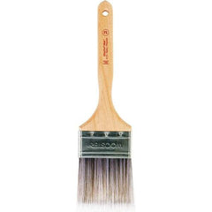Wooster Brush - 3" Flat Nylon/Polyester Sash Brush - 3-3/16" Bristle Length, 7.88" Maple Fluted Handle - Eagle Tool & Supply