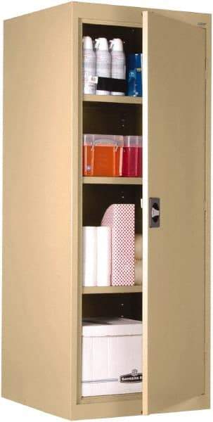 Sandusky Lee - 4 Shelf Locking Storage Cabinet - Steel, 24" Wide x 24" Deep x 60" High, Tropic Sand - Eagle Tool & Supply