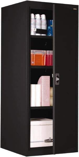 Sandusky Lee - 4 Shelf Locking Storage Cabinet - Steel, 24" Wide x 24" Deep x 60" High, Black - Eagle Tool & Supply