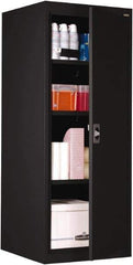 Sandusky Lee - 4 Shelf Locking Storage Cabinet - Steel, 24" Wide x 24" Deep x 60" High, Black - Eagle Tool & Supply