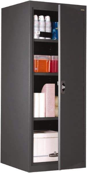Sandusky Lee - 4 Shelf Locking Storage Cabinet - Steel, 24" Wide x 24" Deep x 60" High, Charcoal Gray - Eagle Tool & Supply