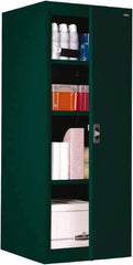 Sandusky Lee - 4 Shelf Locking Storage Cabinet - Steel, 24" Wide x 24" Deep x 60" High, Forest Green - Eagle Tool & Supply