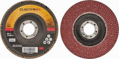 3M - 80 Grit, 4-1/2" Disc Diam, 7/8" Center Hole, Type 29 Ceramic Flap Disc - 13,300 Max RPM, Cloth Backing, Arbor Attaching System, Coated - Eagle Tool & Supply