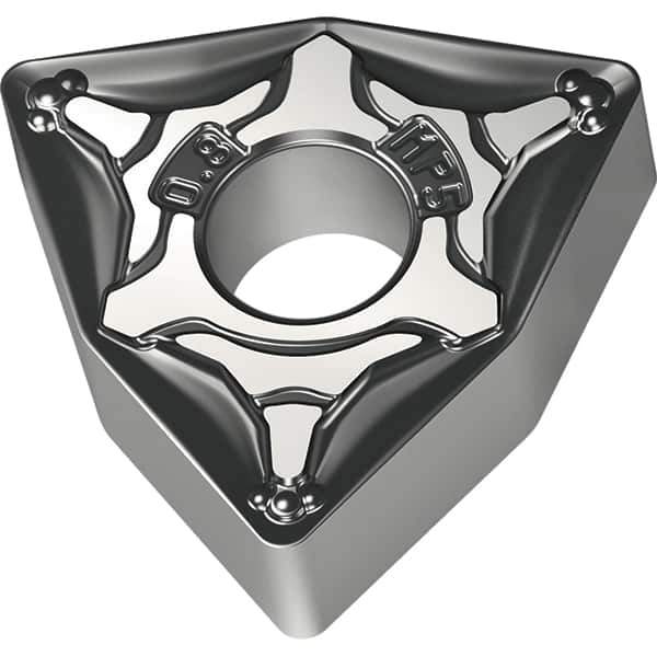 Walter - WNMG433 MP5 Grade WPP20S Carbide Turning Insert - TiCN/Al2O3/TiN Finish, 80° Trigon, 1/2" Inscr Circle, 3/16" Thick, 3/64" Corner Radius - Eagle Tool & Supply