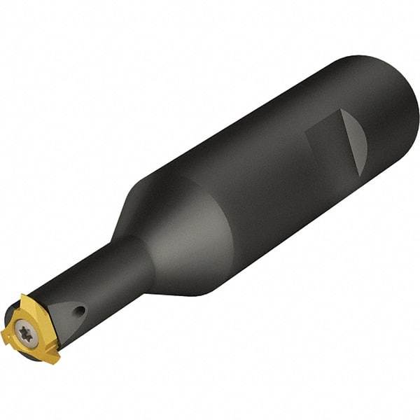 Vargus - TMSD, Internal or External, Right Hand, 1-3/4" Max Depth of Cut, 0.7 to 0.82" Groove Width, Indexable Grooving Tool Holder - 11V Insert Compatibility, 1" Shank Height, 1" Shank Width, 4.488" OAL, Through Coolant - Eagle Tool & Supply