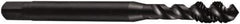DORMER - M12x1.00 Metric Fine 3 Flute 6H Bottoming Spiral Flute Tap - Cobalt, Oxide Finish, 89mm OAL, Right Hand Flute, Right Hand Thread, Series E013 - Eagle Tool & Supply