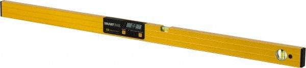 Smart Tool - 48" Long 2 Vial Box Beam Level - Aluminum, Yellow, 1 Level & 1 Plumb Vials - Eagle Tool & Supply