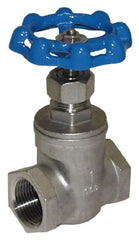Legend Valve - 1-1/2" Pipe, Threaded Stainless Steel Solid Wedge Stem Gate Valve - 600 WOG, 125 WSP - Eagle Tool & Supply