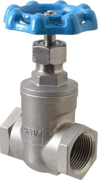 Legend Valve - 1" Pipe, Threaded Stainless Steel Solid Wedge Stem Gate Valve - 600 WOG, 125 WSP - Eagle Tool & Supply