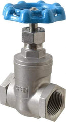 Legend Valve - 1" Pipe, Threaded Stainless Steel Solid Wedge Stem Gate Valve - 600 WOG, 125 WSP - Eagle Tool & Supply