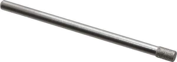 Made in USA - 0.14" Head Diam x 0.197" Head Thickness Diamond (Abrasive) Grinding Pin - 1/8" Shank Diam Fine Grade, 120 Grit - Eagle Tool & Supply
